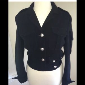 Alberta Feretti Black Moto Jacket Size 8US